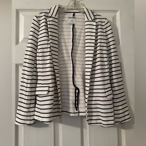 Old Navy Women's Black and White Striped Blazer
